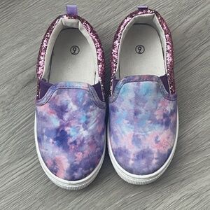 Bocca Kid's Slip on Sneakers Purple Girls Canvas Walking Shoes Size 9
